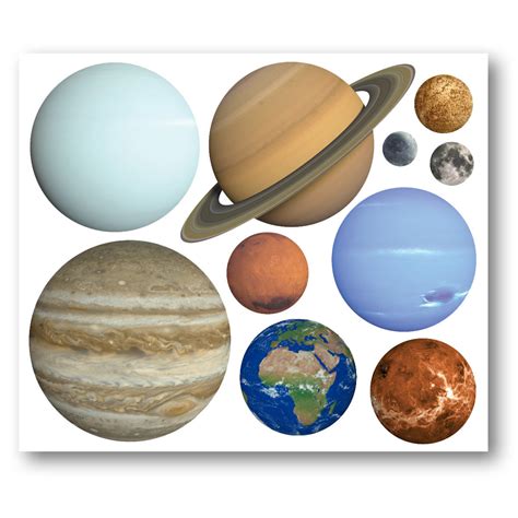 Planet Wall Stickers - Set of 10 Solar System Stickers - Child's ...