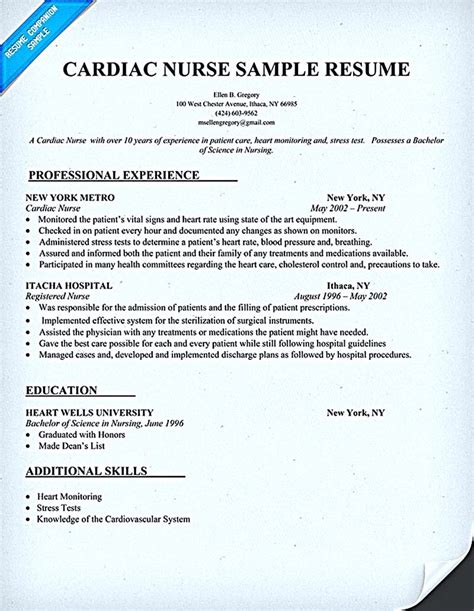 Nurse resume is what you really want when you are going to have a great ...