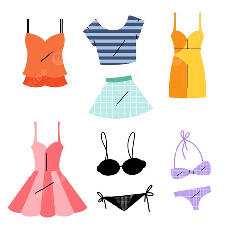 Flat Set Of Summer Clothes, Summer, Clothes, Fashion PNG Transparent ...