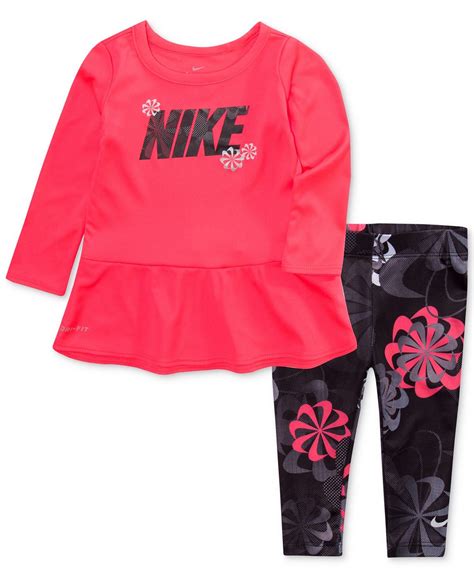 Nike Baby Girls 2-Pc. Peplum Top & Leggings Set - Macy's | Baby girl ...