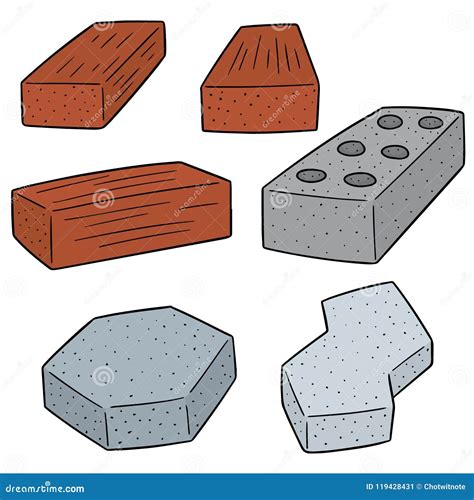 Vector Set of Concrete Construction Block Stock Vector - Illustration of collection, cartoon ...