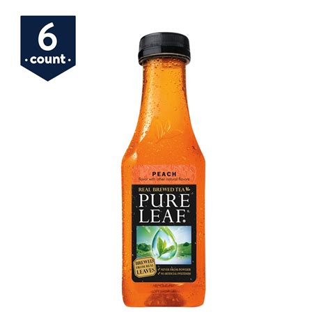 Pure Leaf Real Brewed Tea PEach Flavor, 18.5 Fl. oz., 6 Count - Walmart.com