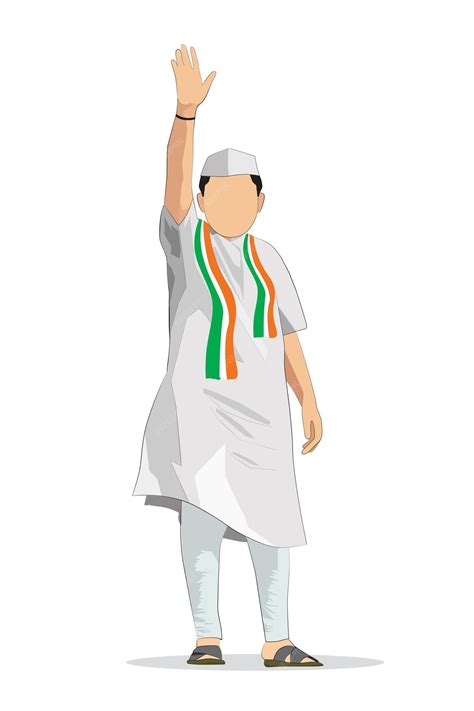 Premium Vector | Indian politician waving hand, vote-election related ...