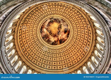 US Capitol Dome Interior editorial stock image. Image of politics ...