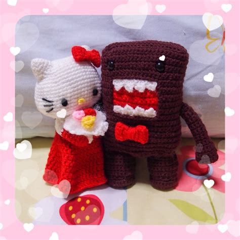 Domo Groom & Hello Kitty Bride Amigurumis ~ Snacksies Handicraft Corner