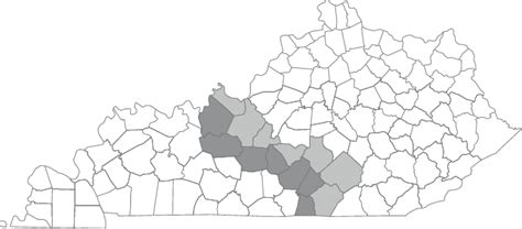 Kentucky counties along the time-zone border. Light gray counties are... | Download Scientific ...