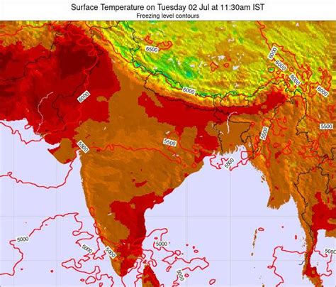 India Surface Temperature on Friday 26 Feb at 5:30pm IST