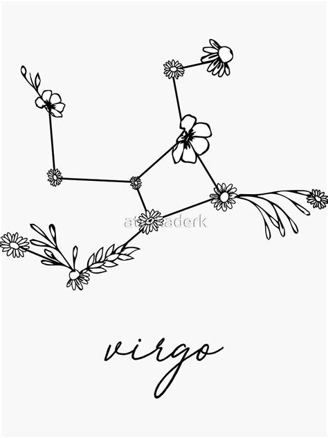 "Virgo Zodiac Wildflower Constellation" Sticker for Sale by aterkaderk ...