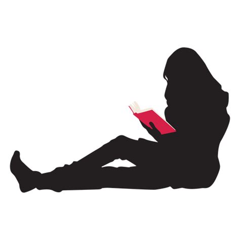 Woman reading silhouette - Transparent PNG & SVG vector file