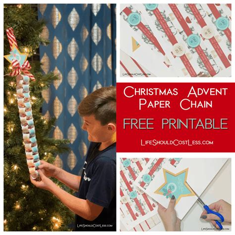 Christmas Advent Paper Chain Free Printable Kids Craft - Life Should Cost Less