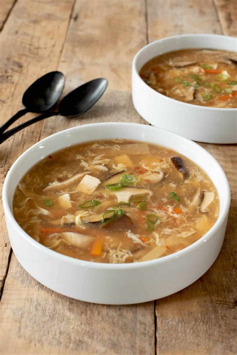 Vegetarian Chinese Hot and Sour Soup - Culinary Ginger