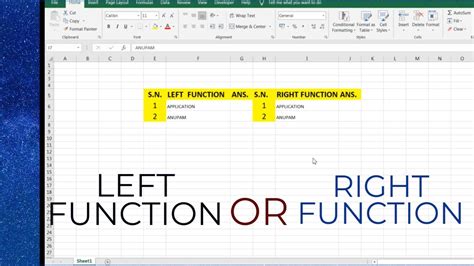 Left Mid Right Function Example In Excel Youtube - Riset