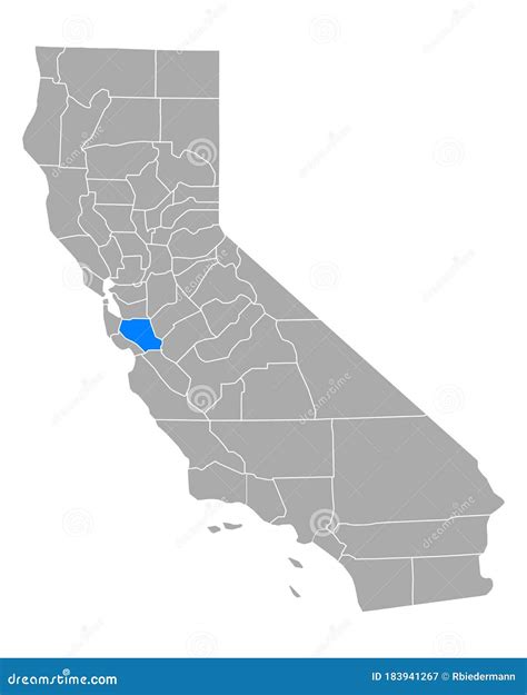 Santa Clara County Map In California. Vector Illustration ...