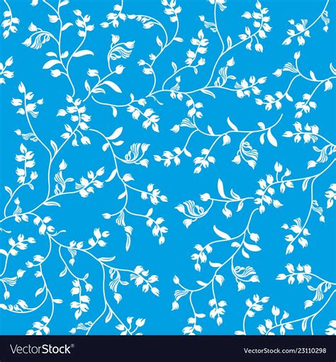 Blue floral wallpaper Royalty Free Vector Image