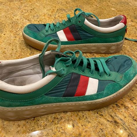 GUCCI Green SS Stripe Low Sneakers (501215) bit of... - Depop