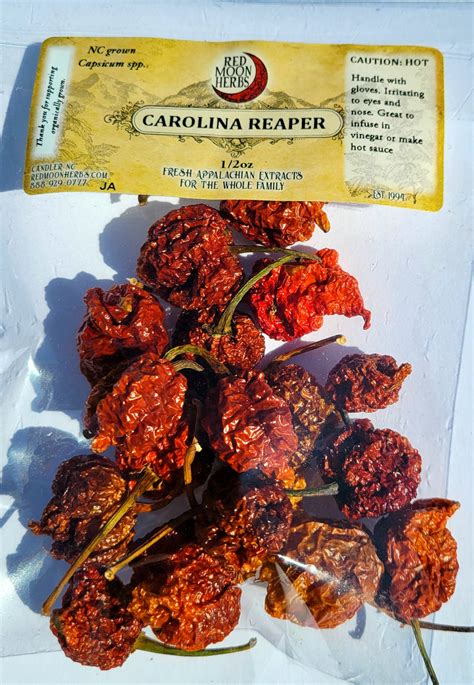 Dried Carolina Reaper Peppers – Red Moon Herbs