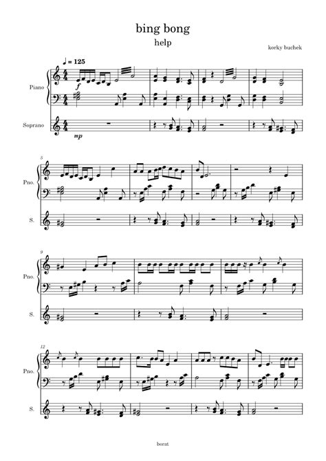 Bing Bong Bing – Korky Buchek Sheet music for Piano, Soprano (Piano-Voice) | Musescore.com