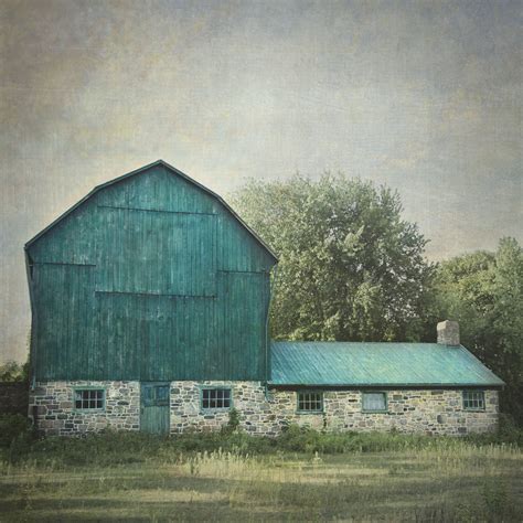 Blue Barn Canvas Art Rustic Wall Decor Farm Photography