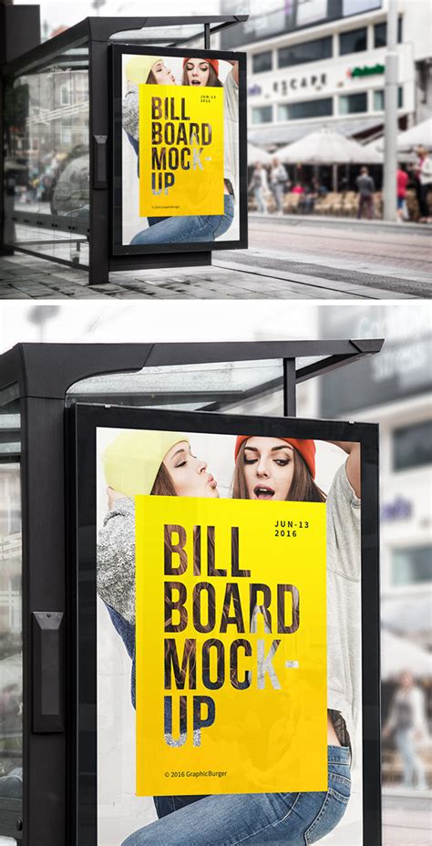 Bus Stop Billboard MockUp | GraphicBurger