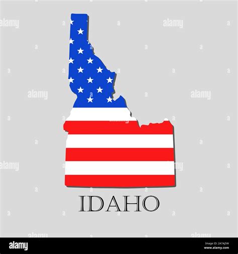 Map of the State of Idaho and American flag illustration. America Flag ...