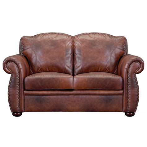 Leather Italia USA Arizona LRLLOV6110MA Traditional Leather Loveseat | Fashion Furniture | Loveseats