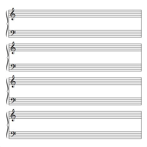 9 Sample Music Staff Paper Templates to Download for Free | Sample ...