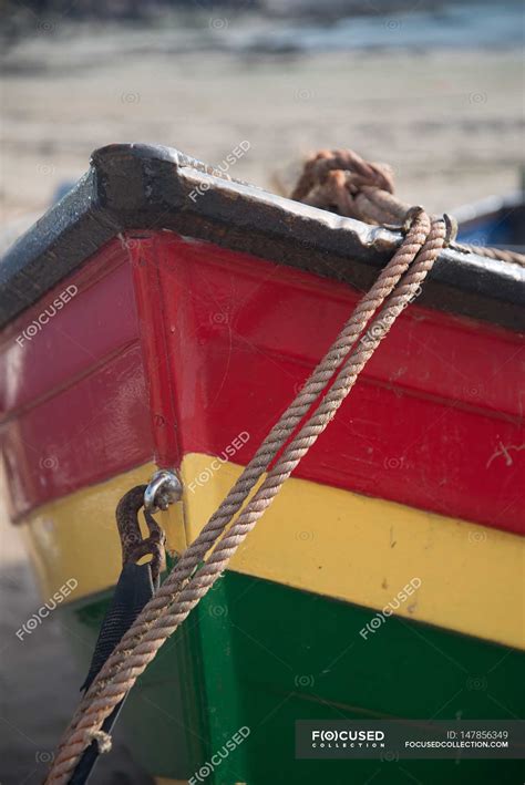 Colourful rowing boat bow — yellow, backdrop - Stock Photo | #147856349