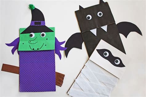 Printable Halloween Paper Bag Puppets