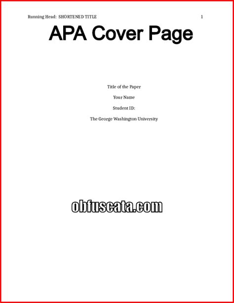 Apa 7 Sample Cover Page