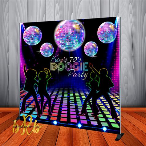 Disco Party Backdrop - 70's Old School Step & Repeat - Designed, Print – Banners by Roz