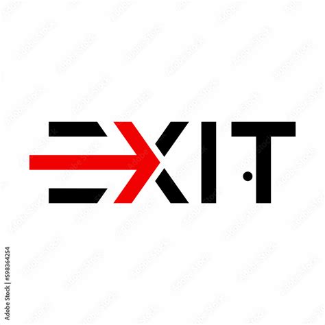 Exit logo design, exit word sign with arrow and door sign, text logo ...