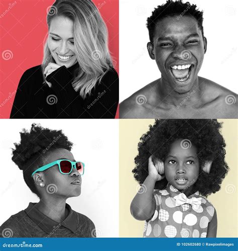 Portraits of Diverse People Set Stock Photo - Image of female, feeling: 102602680