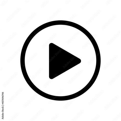 Play button. Icon play video. Sign arrow. Symbol player. Black triangle ...