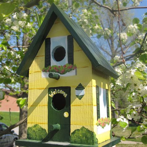 Decorative Hand Painted Birdhouse to Match Real Home - Etsy | Diy ...