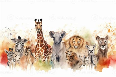 there are many different animals that are standing together. generative ai. 28411349 Stock Photo ...