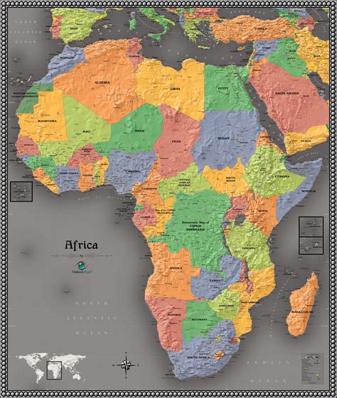 Contemporary Africa Wall Map | Maps.com.com