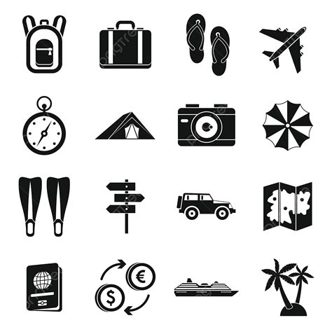 Travel Set Vector Design Images, Travel Icons Set Simple Style, Travel Icons, Style Icons ...