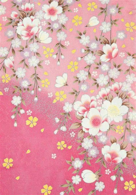 Traditional Kimono with Pink Sakura Flowers