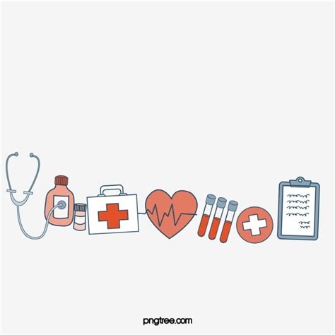 Medical Supplies PNG Image, Cartoon Medical Tool Supplies Illustration ...