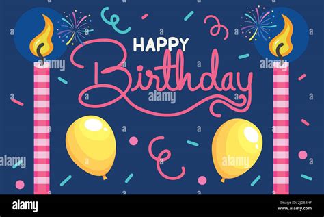 happy birthday lettering with candles Stock Vector Image & Art - Alamy