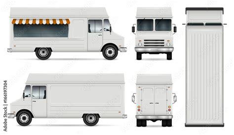 Food truck vector template for car branding and advertising. Isolated ...