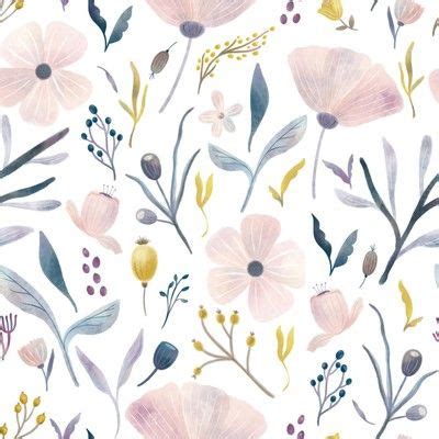 Pastel Flowers Fabric, Wallpaper and Home Decor | Spoonflower