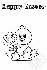 Happy Easter Chick color For Kids  Coloring Page sketch template
