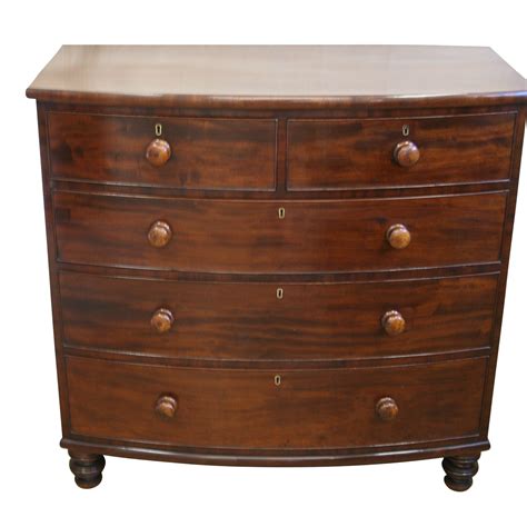 An antique Victorian mahogany bow front chest of drawers - Williams ...