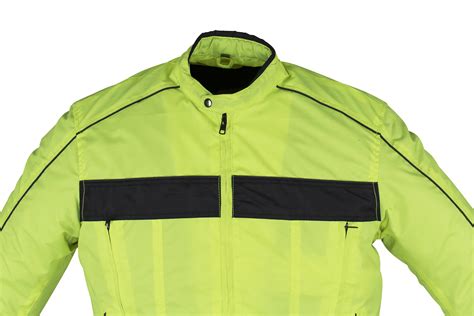 Men’s Fluorescent Water Resistant Jacket with Reflective Piping – Hasbro Leather | Top Quality ...