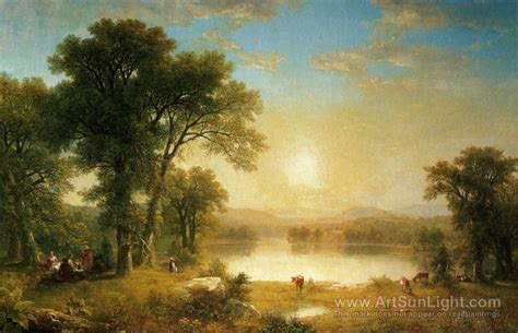 The Picnic, Bolton, New York 1863 - Asher Brown Durand (Asher B. Durand) - oil painting ...