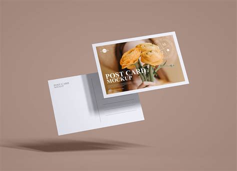 Free Floating Post Card Mockup PSD - Good Mockups