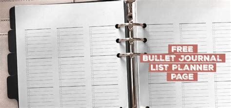 Free Bullet Journal List Planner Page - Planner And Bullet Journal Ideas