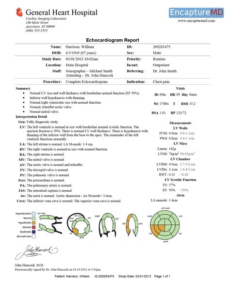 Echocardiogram Results