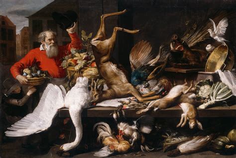 Frans Snyders - "Still Life with Dead Game, Fruits, and Vegetables in a Market" 1614, Nature Mor ...